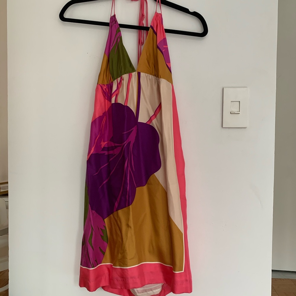 Tibi Vintage 90s Silk Halter Dress